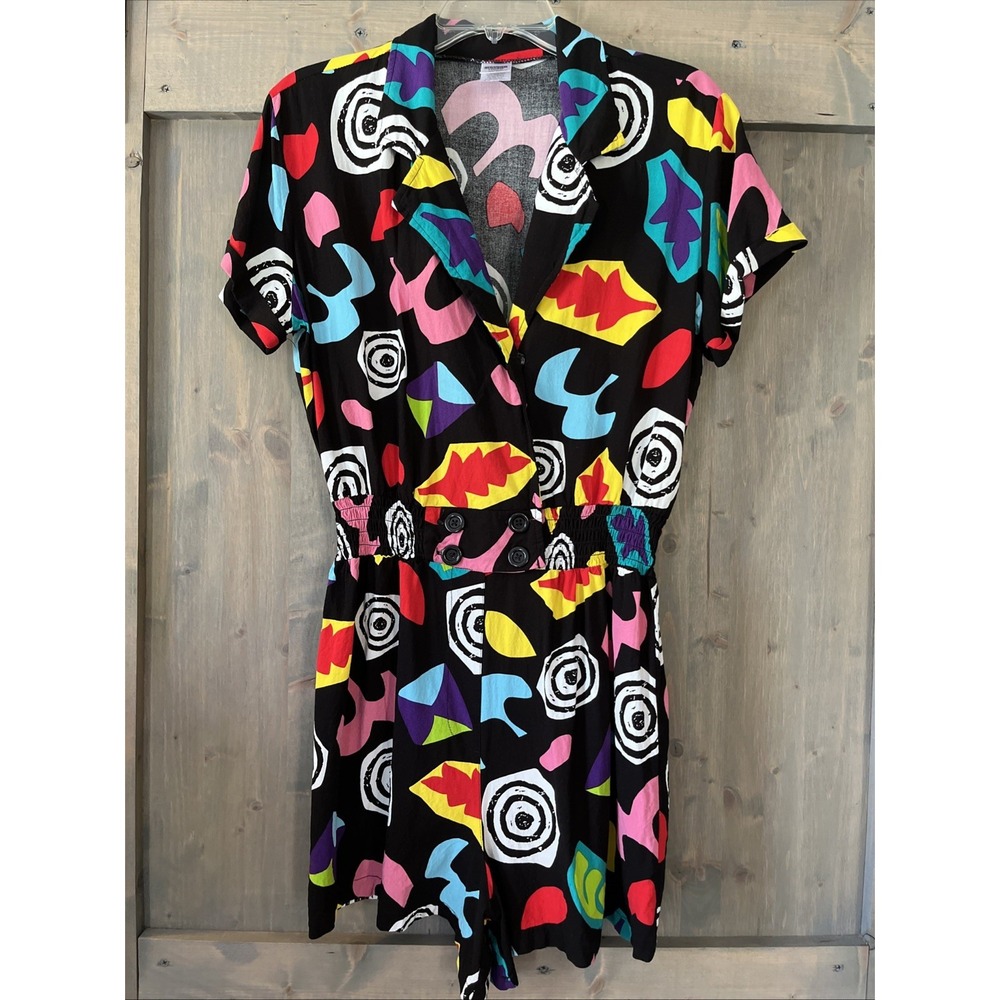 Stranger Things Women's Costume Romper Multi Color Geometric Print - Sz Medium